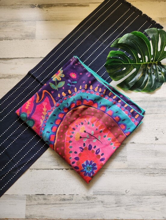 NATURAL LIFE Other - Natural Life Mircofiber Beach Towel Boho  Heart Flower Print "Live Happy" 30x68